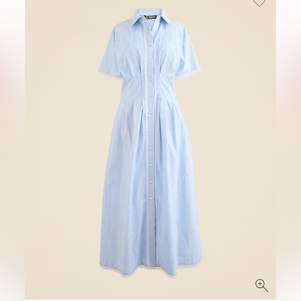 J. Crew Light Blue and White Striped Midi Shirt Dress - Picture 4 of 14